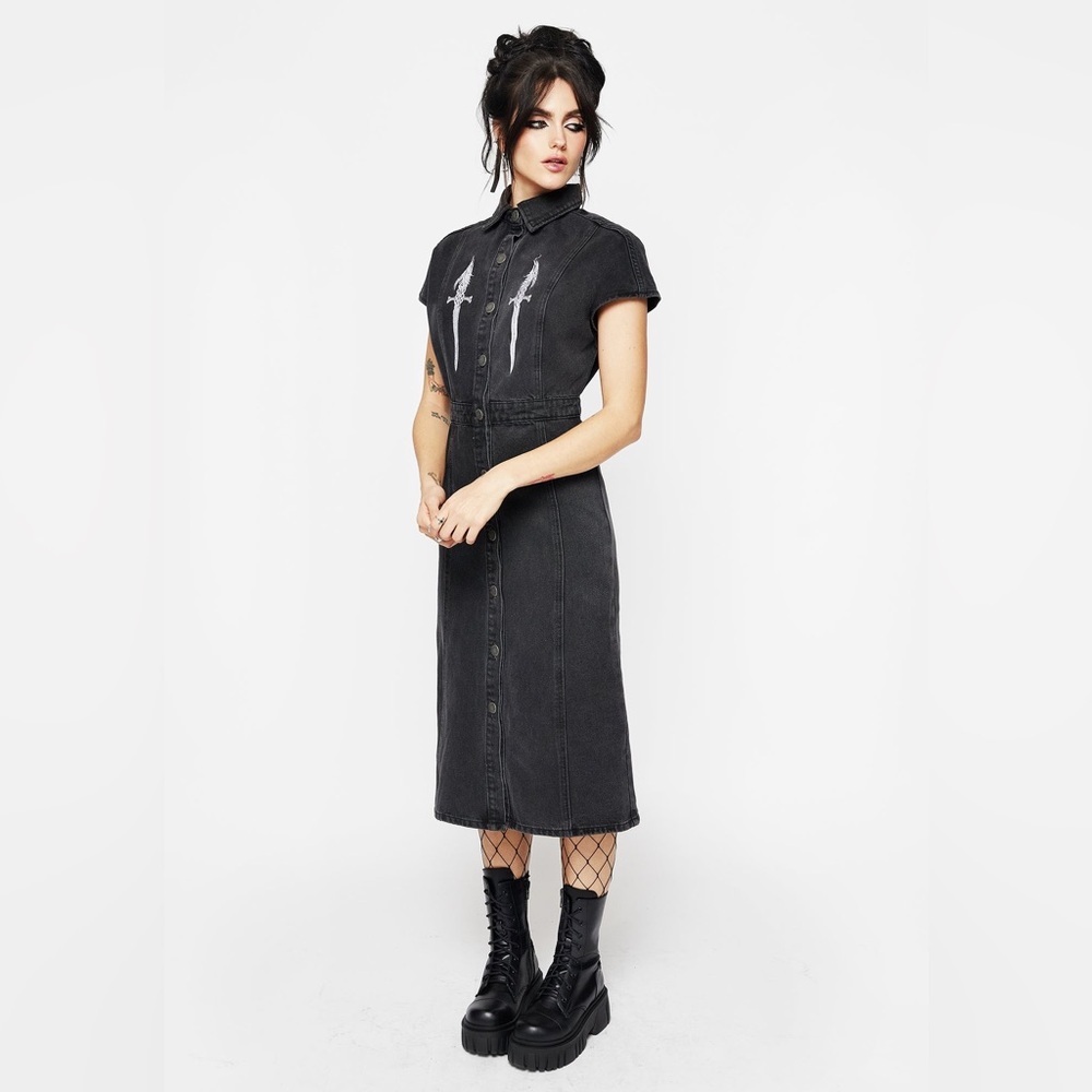 NWT Disturbia Kilgharrah Denim Midi Dress US 6 / UK 10 - Picture 5 of 10